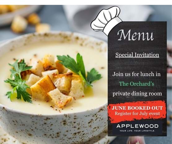 Homemade soup by chef at Applewood